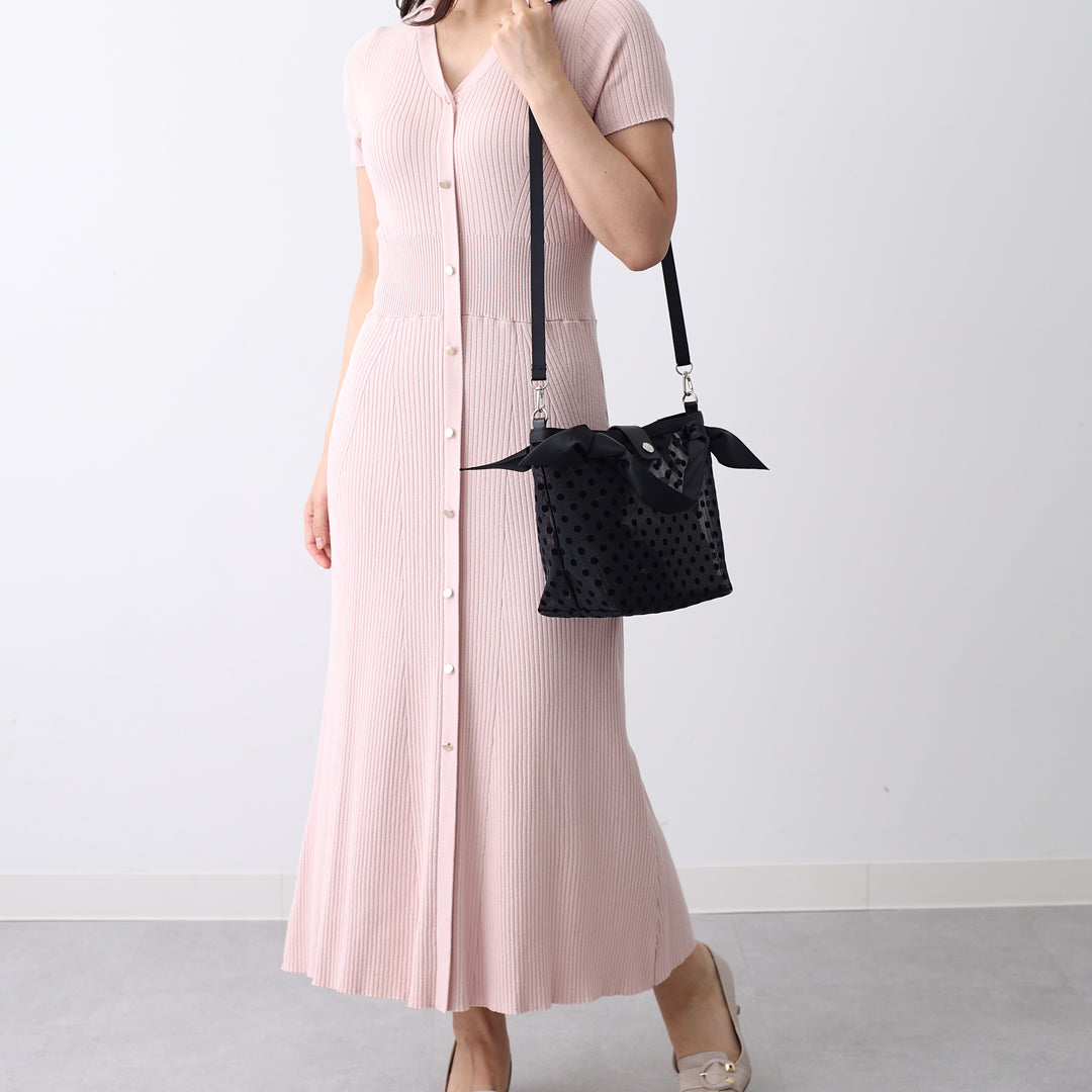 TULLE RIBBON SHOULDER MINI