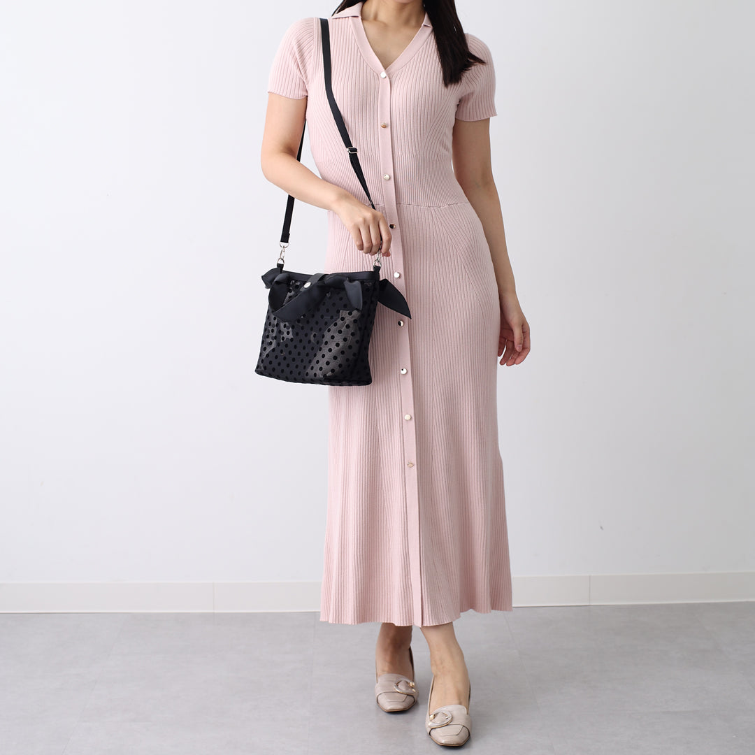 TULLE RIBBON SHOULDER MINI